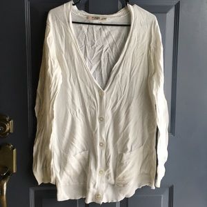 White button down cardigan